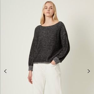 French Connection Women’s Black Grey Knit Sweater